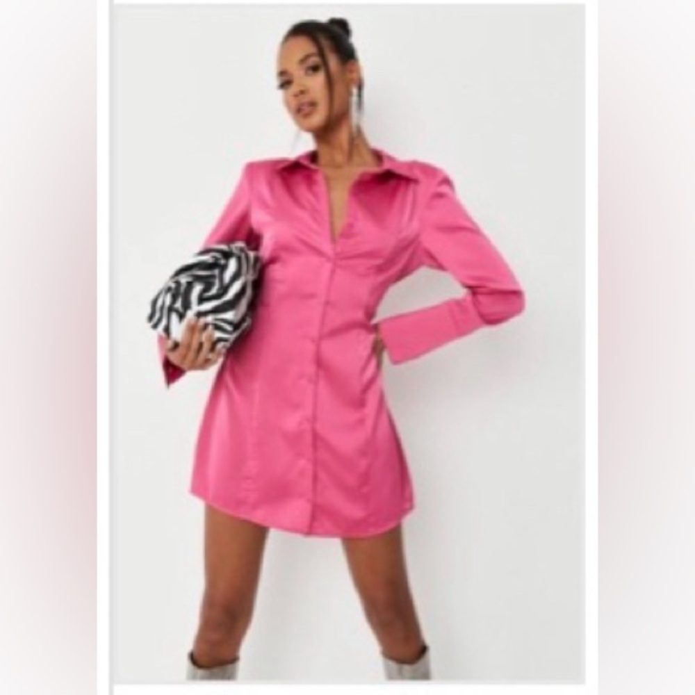 Hot Pink Satin Dress